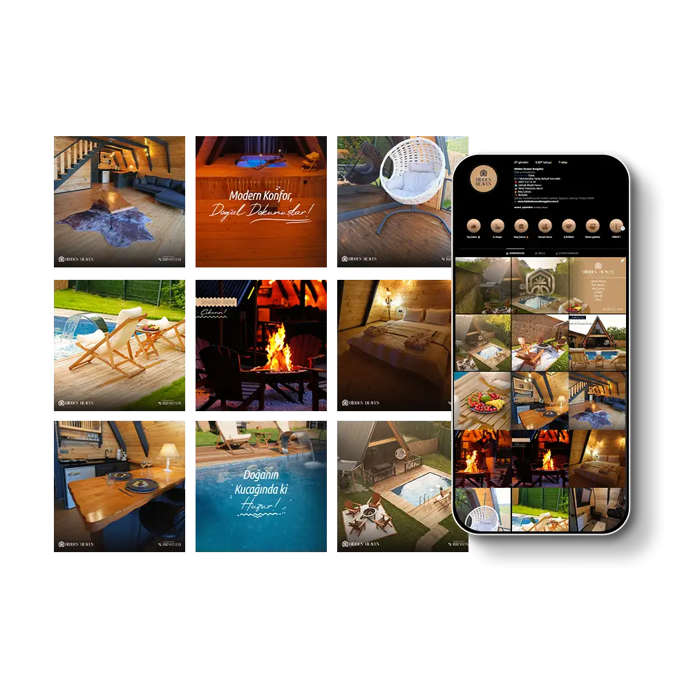 Hidden Heaven Bungalov Sosyal Medya Çalışması